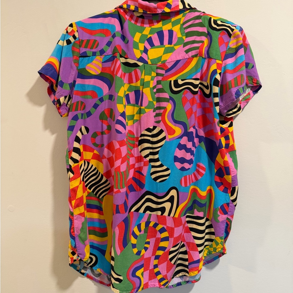 Nooworks Multicolor Abstract Button Down Shirt - image 2